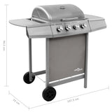 ZNTS Gas BBQ Grill with 4 Burners Silver 48549
