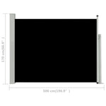 ZNTS Patio Retractable Side Awning 170x500 cm Black 48376