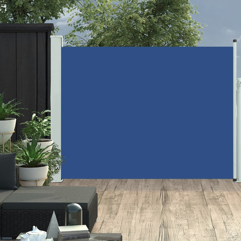 ZNTS Patio Retractable Side Awning 140x500 cm Blue 48396