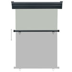 ZNTS Balcony Side Awning 120x250 cm Grey 48422