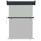 ZNTS Balcony Side Awning 120x250 cm Grey 48422