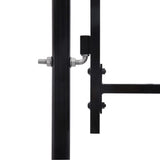 ZNTS Fence Gate Double Door with Spike Top Steel 3x2 m Black 145738