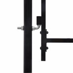 ZNTS Fence Gate Single Door with Spike Top Steel 1x1.2 m Black 146033