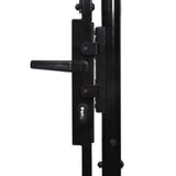 ZNTS Fence Gate Single Door with Spike Top Steel 1x1.2 m Black 146033