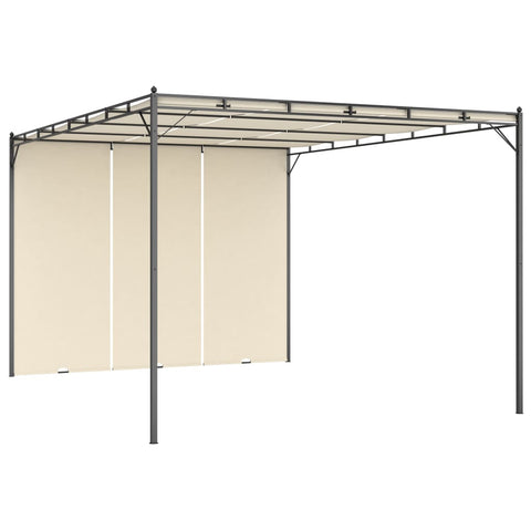 ZNTS Garden Gazebo with Side Curtain 4x3x2.25 m Cream 47994