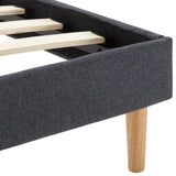 ZNTS Bed Frame Grey Fabric 120 x 200 cm 286693