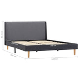 ZNTS Bed Frame Grey Fabric 120 x 200 cm 286693