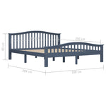 ZNTS Bed Frame Grey Solid Pinewood 180x200 cm 6FT Super King 283339