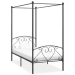 ZNTS 284440 Canopy Bed Frame without Mattress Grey Metal 90x200 cm