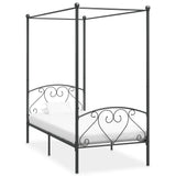 ZNTS 284440 Canopy Bed Frame without Mattress Grey Metal 90x200 cm