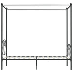 ZNTS 284440 Canopy Bed Frame without Mattress Grey Metal 90x200 cm
