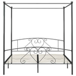 ZNTS 284445 Canopy Bed Frame without Mattress Grey Metal 180x200 cm Super King