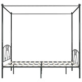 ZNTS 284446 Canopy Bed Frame without Mattress Grey Metal 200x200 cm