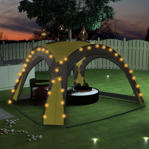 ZNTS Party Tent with LED and 4 Sidewalls 3.6x3.6x2.3 m Green 92237