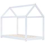 ZNTS Kids Bed Frame White Solid Pine Wood 70x140 cm 283349