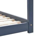 ZNTS Kids Bed Frame Grey Solid Pine Wood 70x140 cm 283352