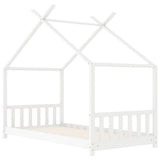 ZNTS Kids Bed Frame White Solid Pine Wood 70x140 cm 283367