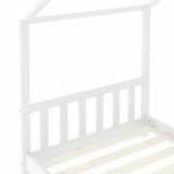 ZNTS Kids Bed Frame White Solid Pine Wood 70x140 cm 283367