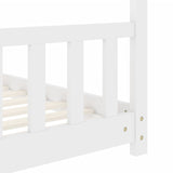 ZNTS Kids Bed Frame White Solid Pine Wood 70x140 cm 283367