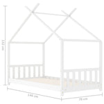 ZNTS Kids Bed Frame White Solid Pine Wood 70x140 cm 283367