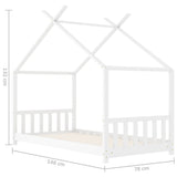 ZNTS Kids Bed Frame White Solid Pine Wood 70x140 cm 283367