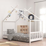 ZNTS Kids Bed Frame White Solid Pine Wood 70x140 cm 283367