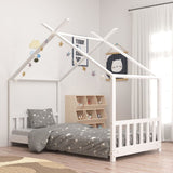 ZNTS Kids Bed Frame White Solid Pine Wood 70x140 cm 283367