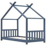 ZNTS Kids Bed Frame Grey Solid Pine Wood 80x160 cm 283371