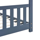 ZNTS Kids Bed Frame Grey Solid Pine Wood 80x160 cm 283371