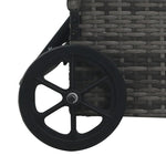 ZNTS Sun Lounger with Wheels Poly Rattan Grey 48197