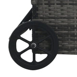 ZNTS Sun Lounger with Wheels Poly Rattan Grey 48197