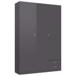 ZNTS 3-Door Wardrobe High Gloss Grey 120x50x180 cm Engineered Wood 800800