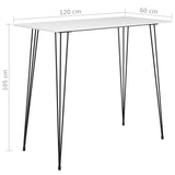 ZNTS Bar Table White 120x60x105 cm 248144