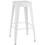 ZNTS Bar Stools Stackable 2 pcs White Metal 248148