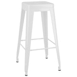ZNTS Bar Stools Stackable 2 pcs White Metal 248148