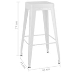 ZNTS Bar Stools Stackable 2 pcs White Metal 248148