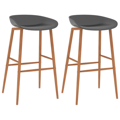 ZNTS Bar Chairs 2 pcs Grey 248160
