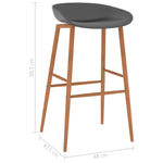 ZNTS Bar Chairs 2 pcs Grey 248160