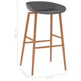 ZNTS Bar Chairs 2 pcs Grey 248160