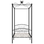 ZNTS 284474 Canopy Bed Frame without Mattress Black Metal 90x200 cm