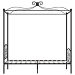 ZNTS 284474 Canopy Bed Frame without Mattress Black Metal 90x200 cm