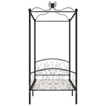ZNTS 284475 Canopy Bed Frame without Mattress Black Metal 100x200 cm
