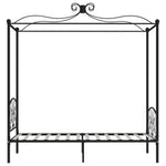 ZNTS 284475 Canopy Bed Frame without Mattress Black Metal 100x200 cm