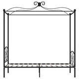 ZNTS 284475 Canopy Bed Frame without Mattress Black Metal 100x200 cm