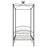 ZNTS 284481 Canopy Bed Frame without Mattress Grey Metal 100x200 cm
