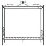 ZNTS 284481 Canopy Bed Frame without Mattress Grey Metal 100x200 cm