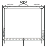 ZNTS 284481 Canopy Bed Frame without Mattress Grey Metal 100x200 cm