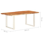 ZNTS Live Edge Table Solid Acacia Wood 180 cm 3.8 cm 285933