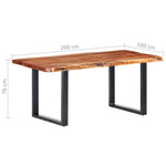 ZNTS Dining Table with Live Edges Solid Acacia Wood 200 cm 6 cm 285940