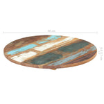 ZNTS Round Table Top 40 cm 25-27 mm Solid Reclaimed Wood 286036